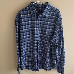 UNTUCKit Blue Plaid flannel Button-Up Shirt size large